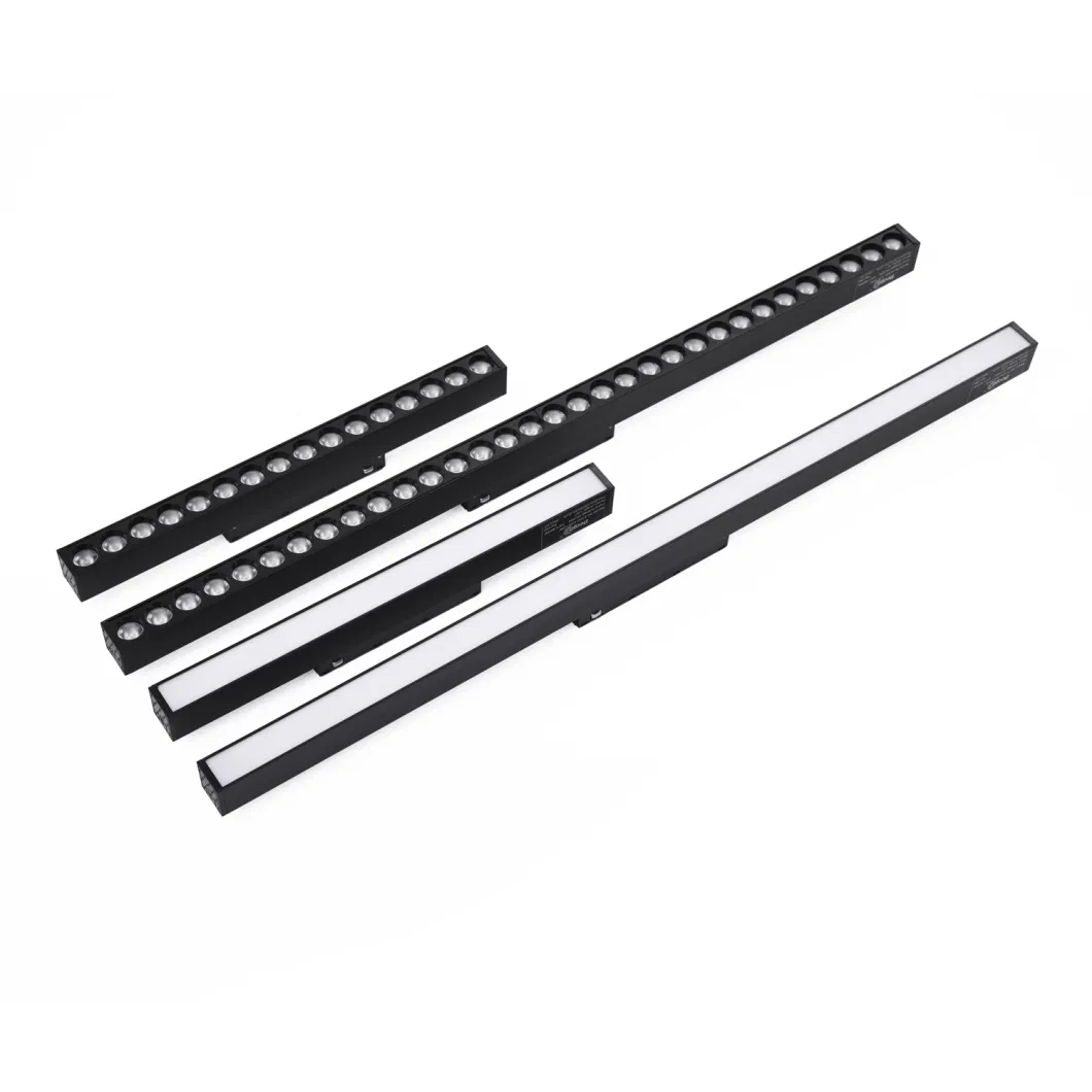 Magnetic Track Light System Black White Ultra Thin Ceiling Surface Mounted LED Rail Lamp Linear Magnet Home Lamps Without Main Light Lighting Grille Lamp Series